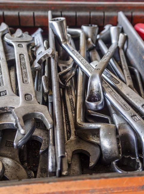 A well-used set of wrenches from the Athens Mobile Repair service kit